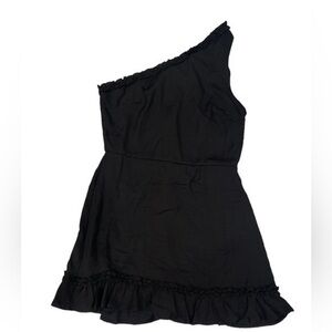 Blue Rain Black One Shoulder Dress, Size L